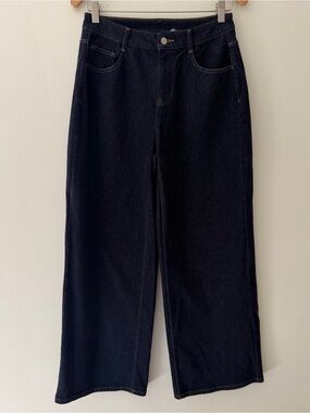 Halara Flex Jeans Wide Leg Pants Midrise Denim Blue Size Small Stretch Comfy